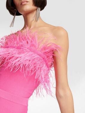 STAUD Nellie Feather Trim Crop Top XL